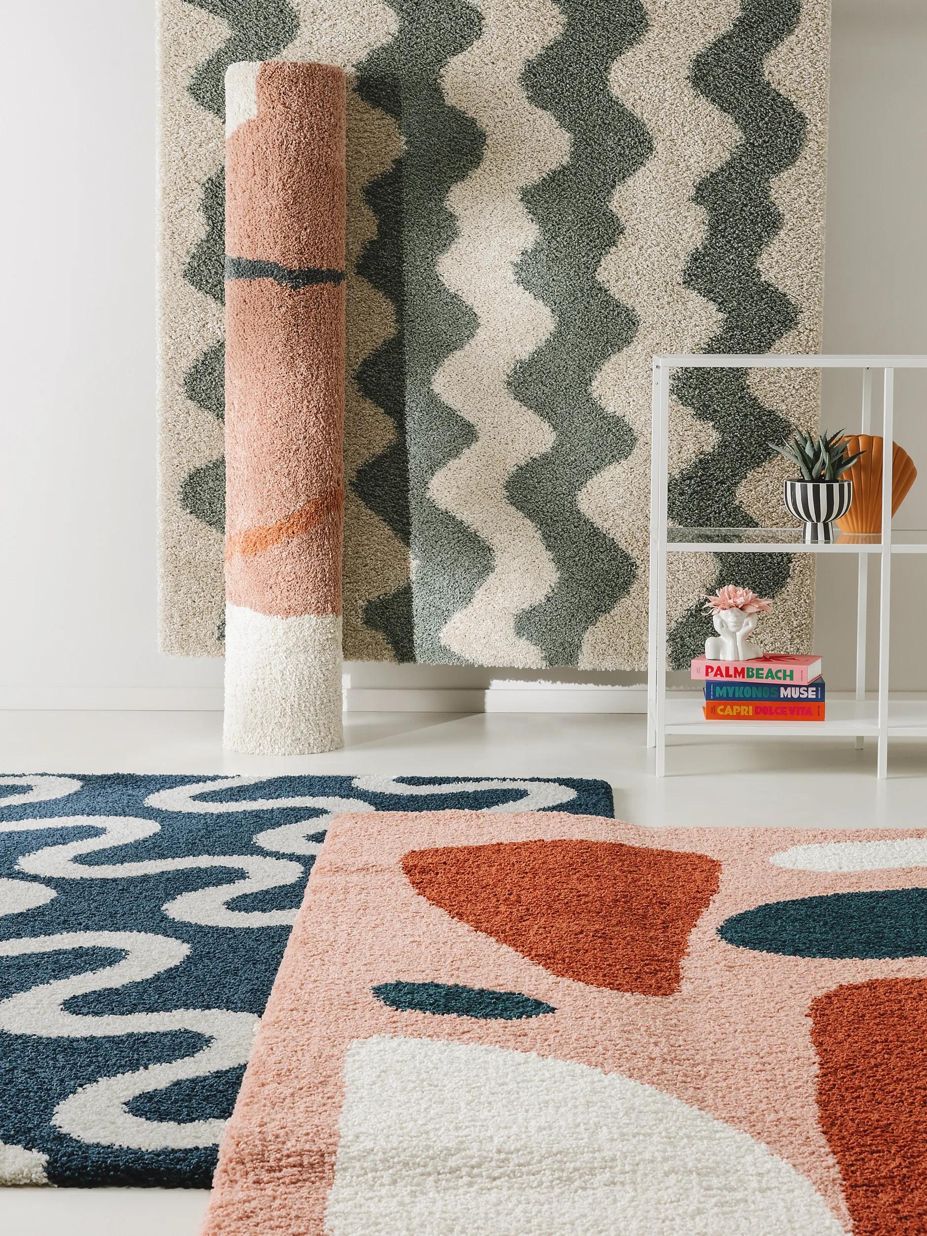 Shaggy rug Louise Cream/Rose