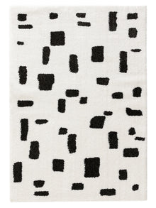 Shaggy rug Louise Black/White