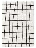 Shaggy rug Louise Black/White