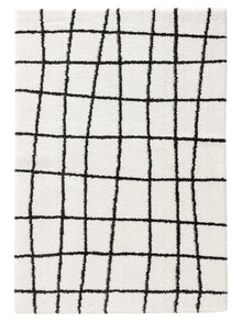 Shaggy rug Louise Black/White