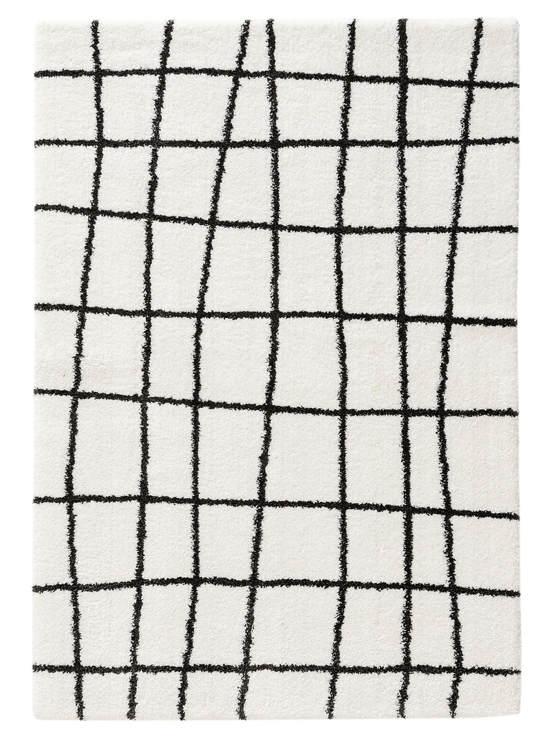 Shaggy rug Louise Black/White