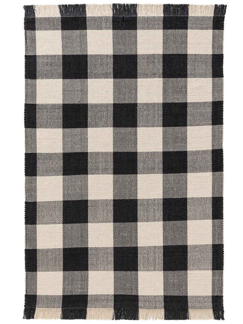 Cotton Rug Lucy Black/White