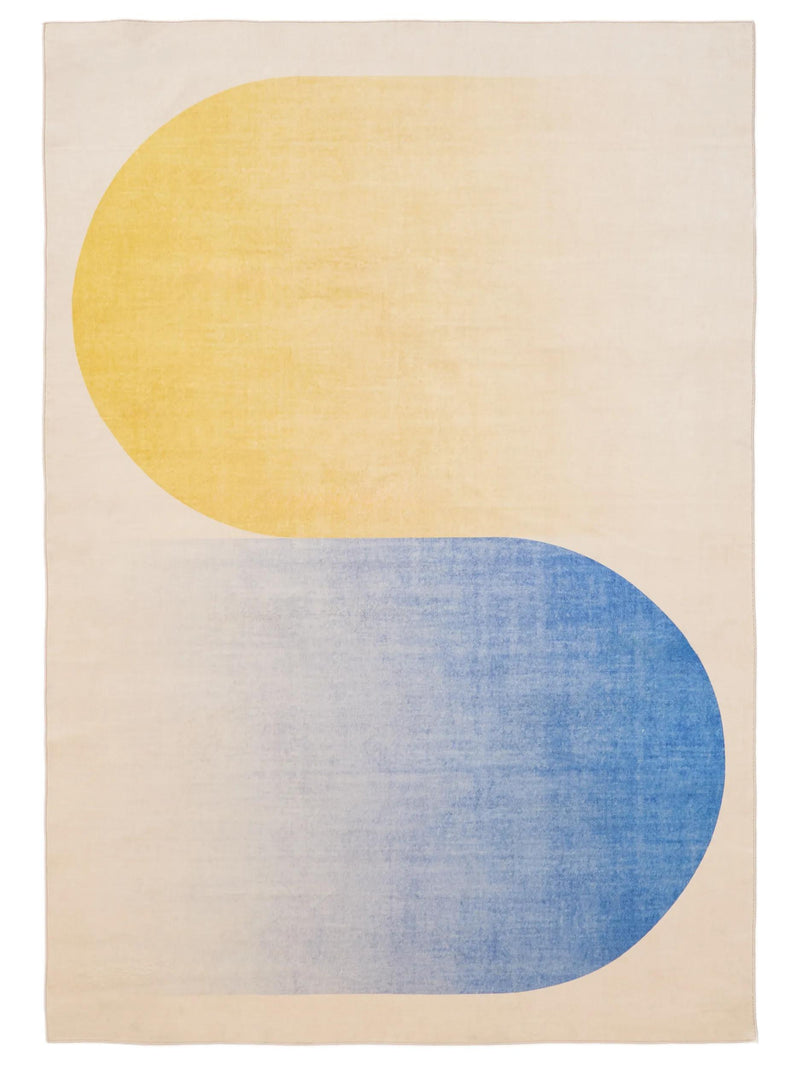 Washable Rug Luna Blue/Yellow