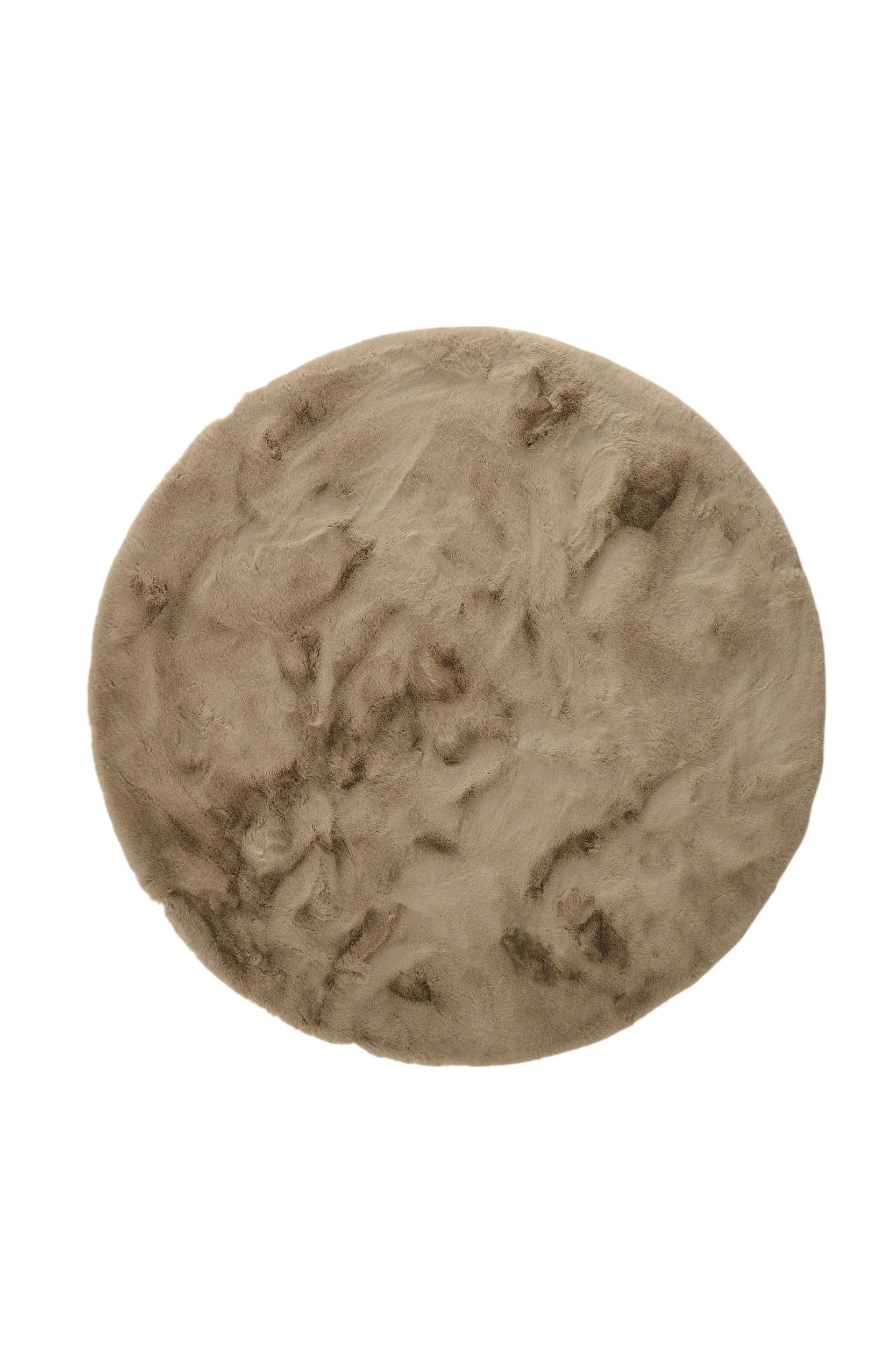 Shaggy Round Rug Lux Taupe