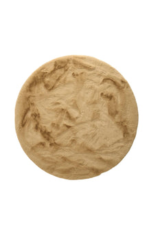 Shaggy Round Rug Lux Light Brown