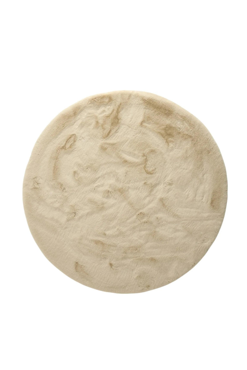 Shaggy Round Rug Lux Cream