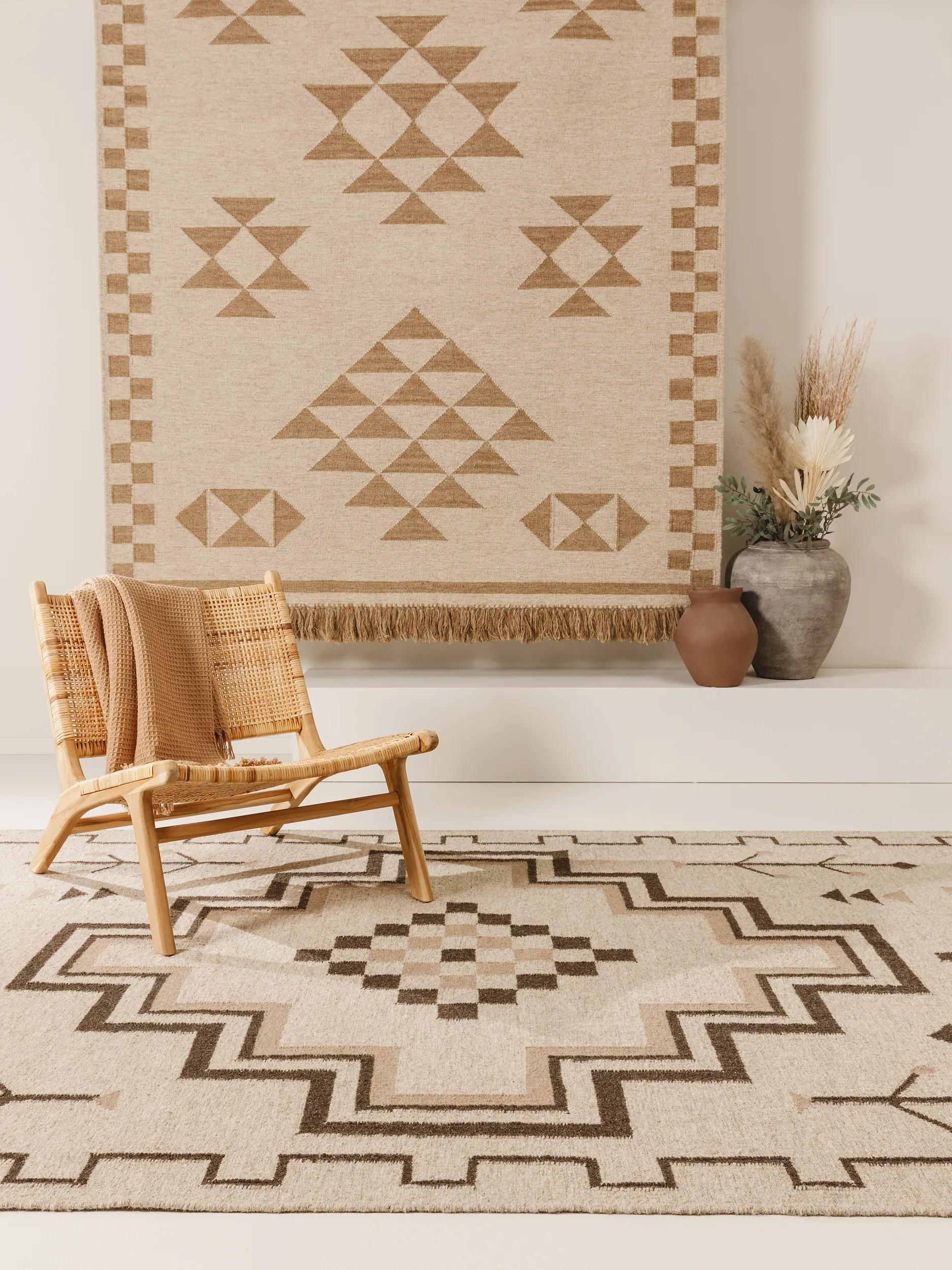 Hand Woven Kilim Mahila Taupe