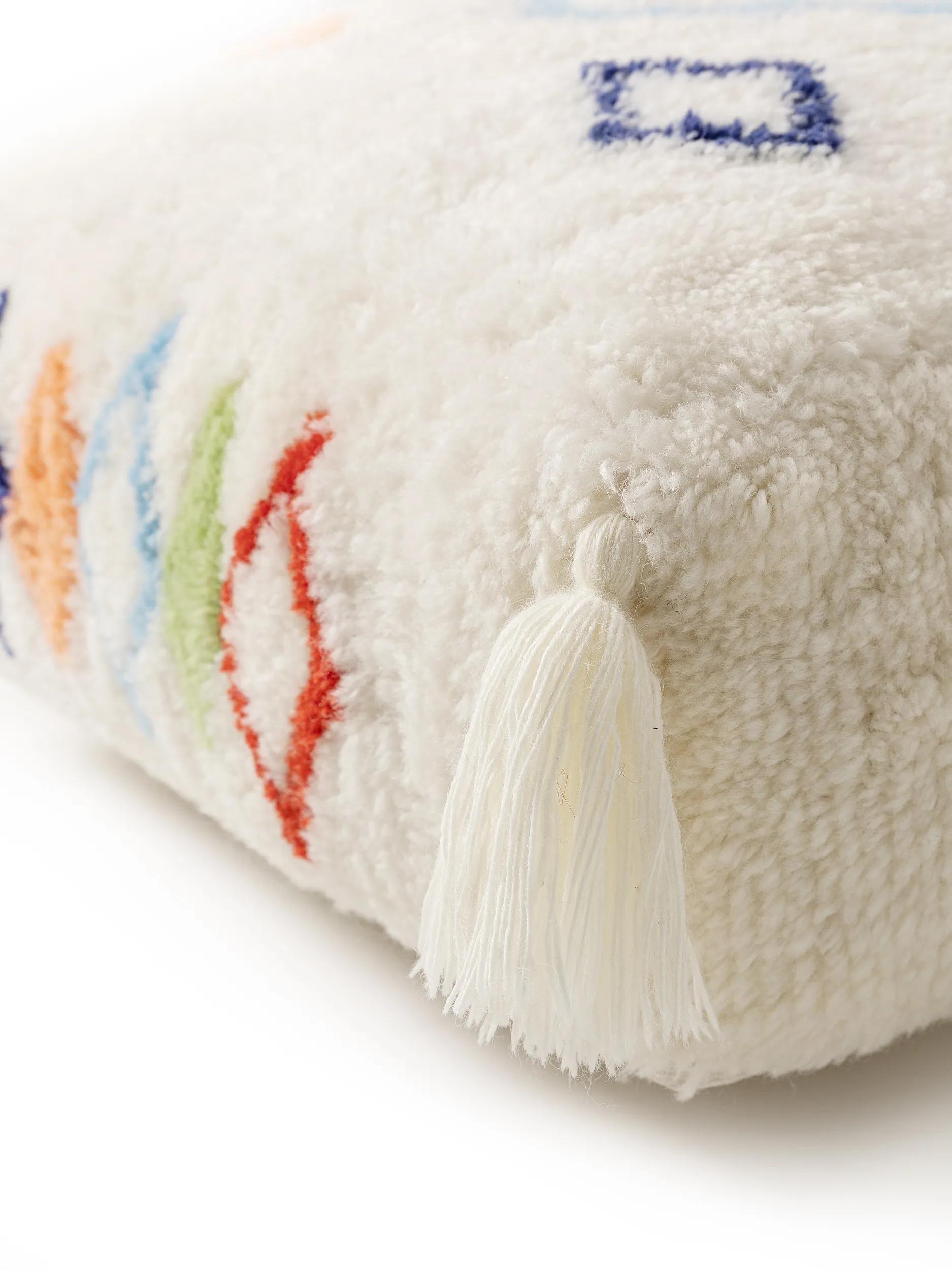 Handmade Wool Pouf Malika Multicolour