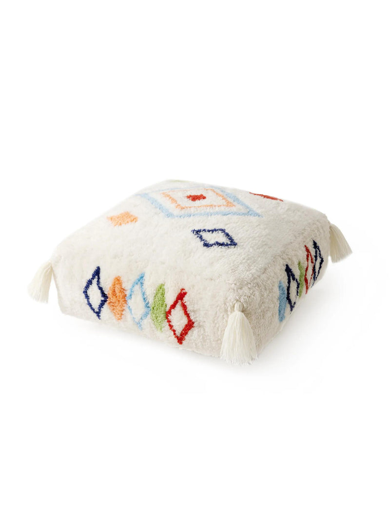 Handmade Wool Pouf Malika Multicolour