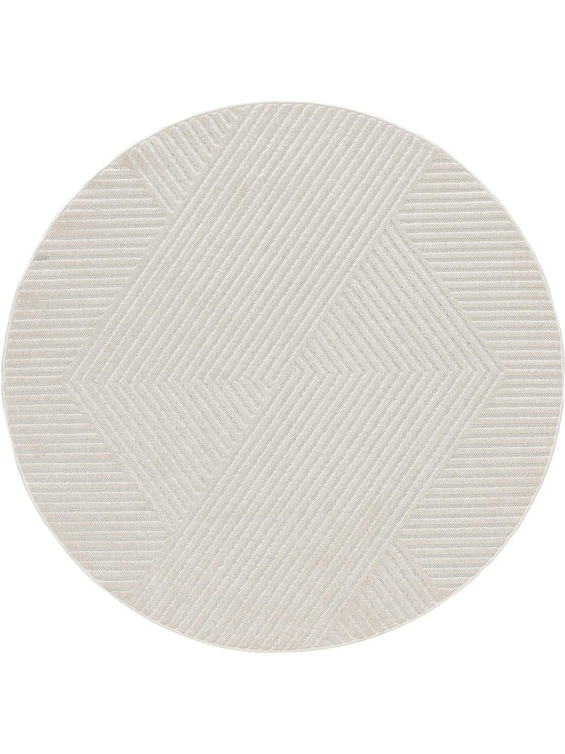 Alfombra redonda para interior y exterior Mars crema