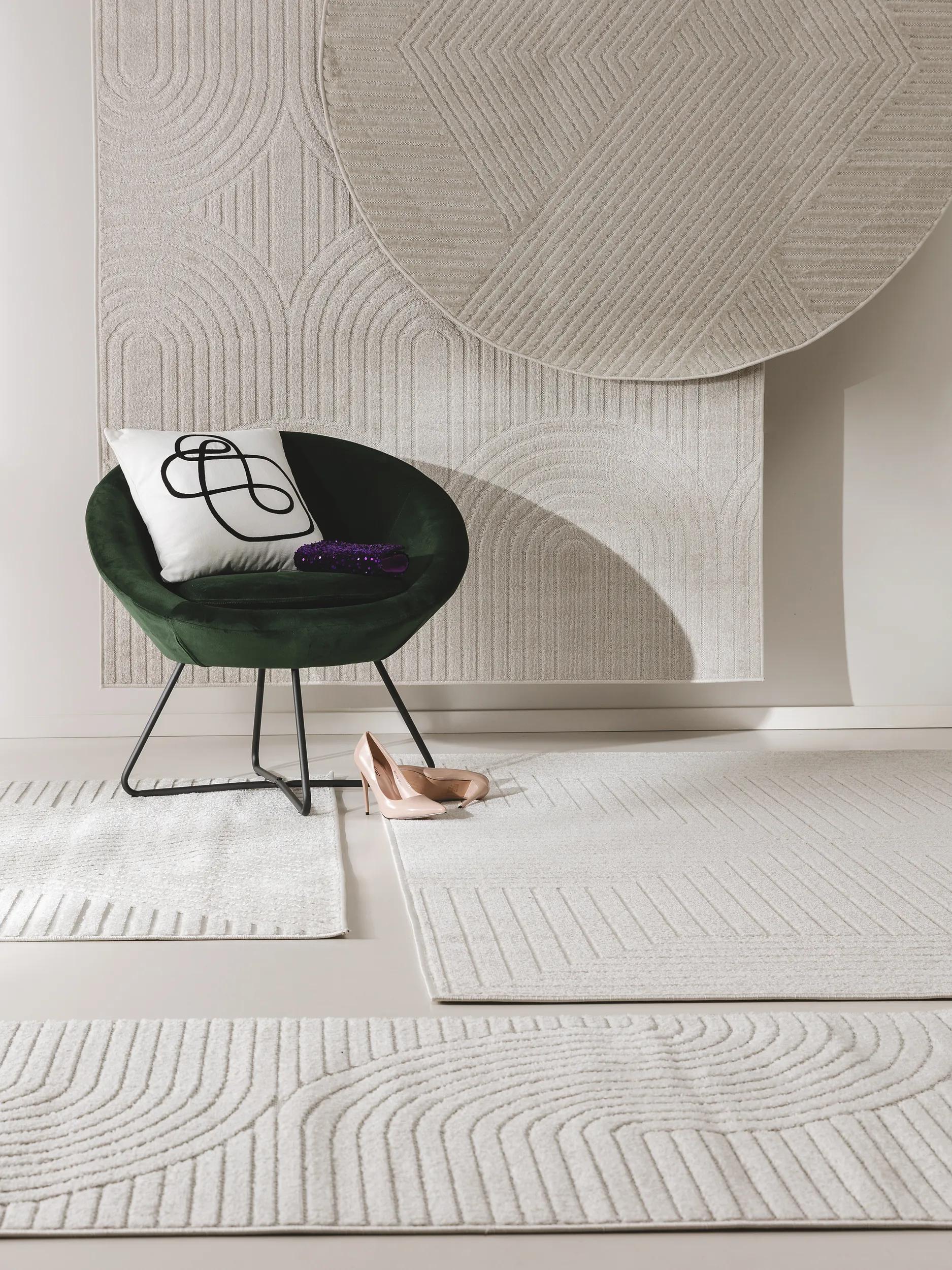 In- & Outdoor Round Rug Mars Cream