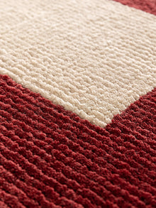 Wool rug Maze Beige/Red
