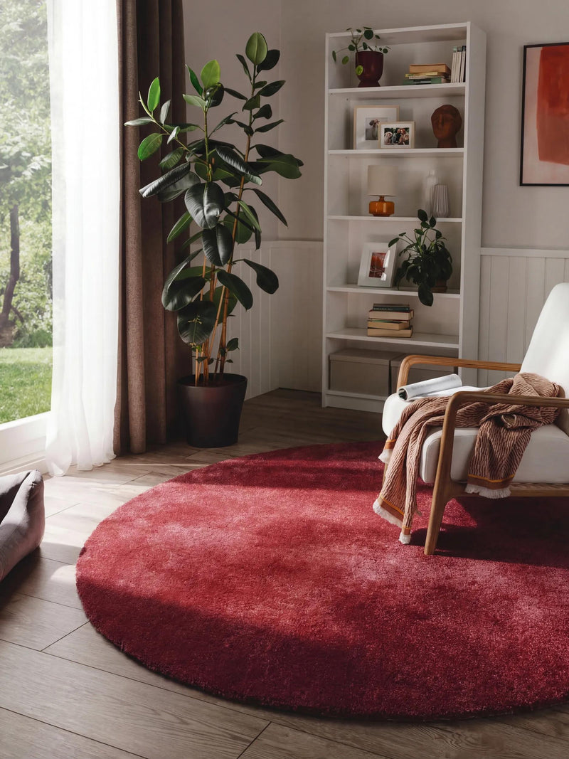 Waschbarer Shaggy-Teppich Melvin Rot