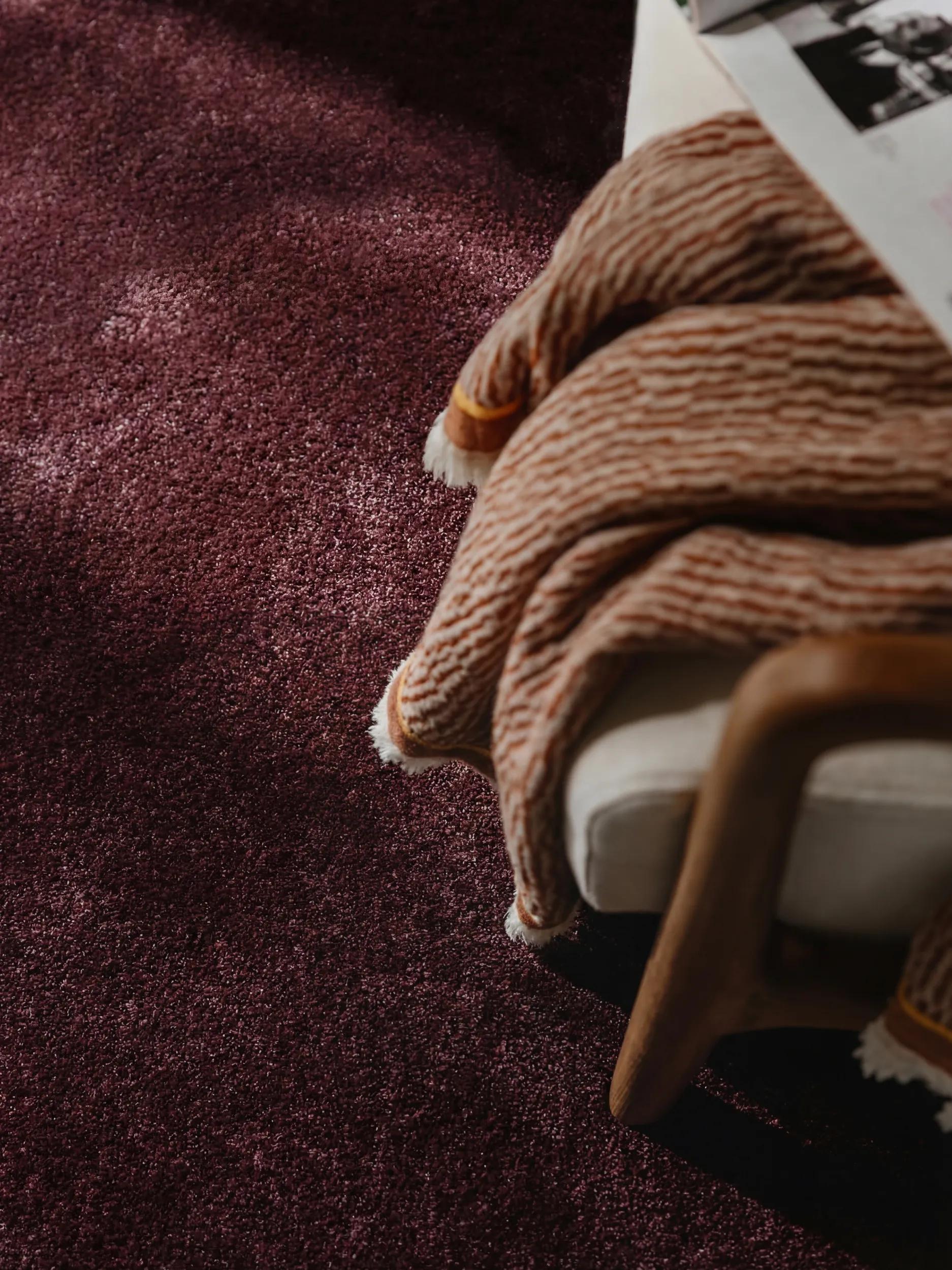 Washable Shaggy Rug Melvin Bordeaux