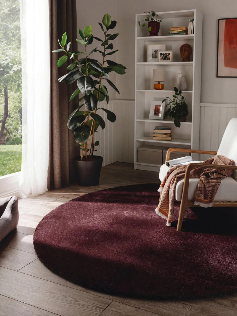 Waschbarer Shaggy-Teppich Melvin Bordeaux