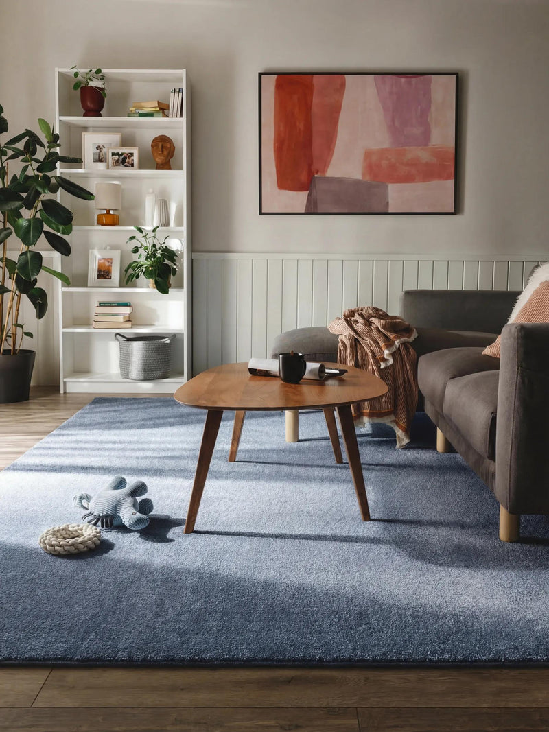 Washable Shaggy Rug Melvin Light Blue