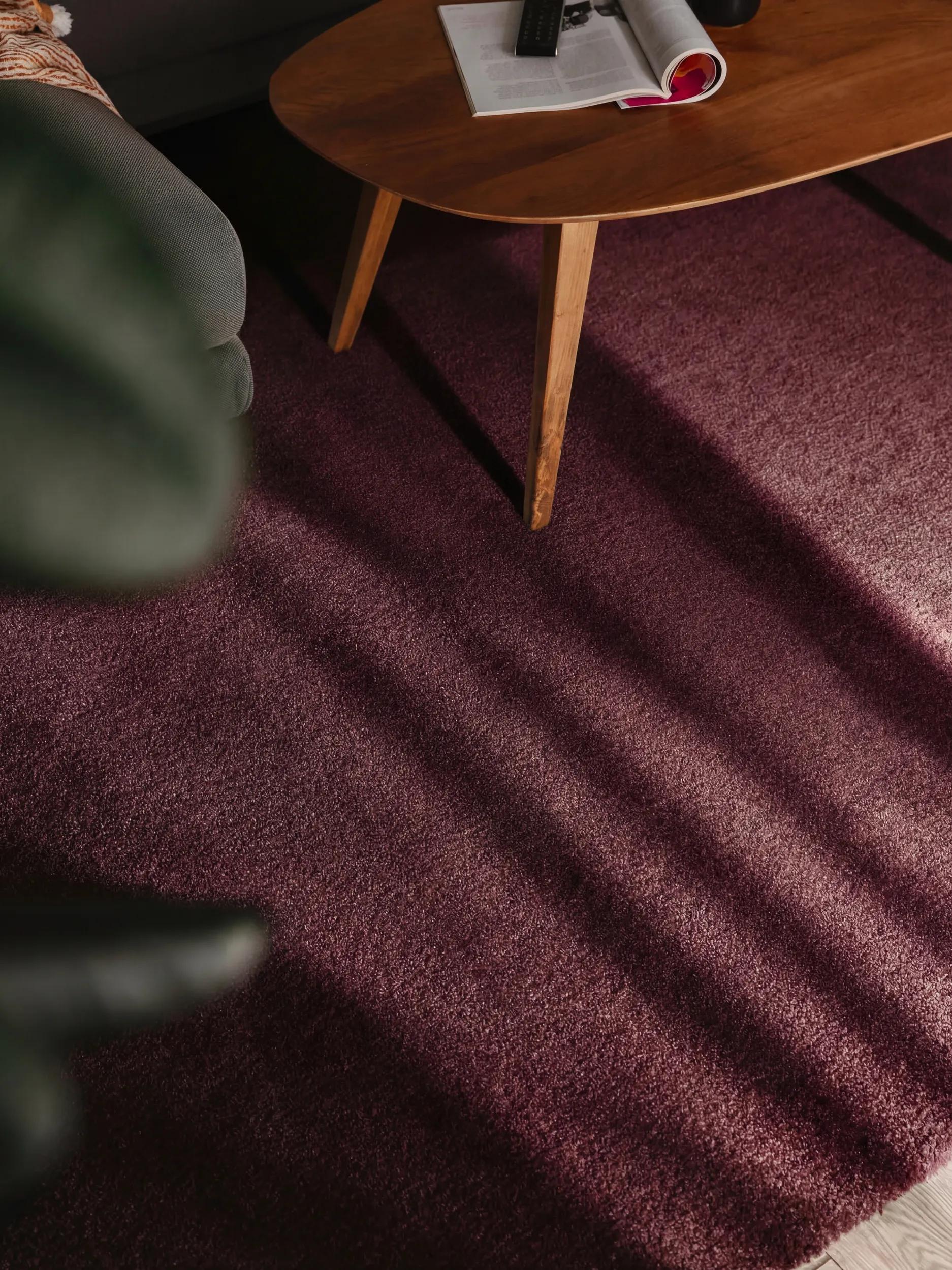 Washable Shaggy Rug Melvin Bordeaux