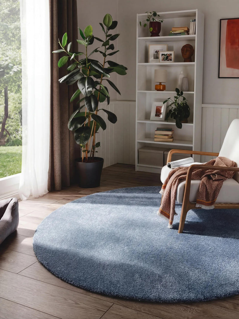 Washable Shaggy Rug Melvin Light Blue