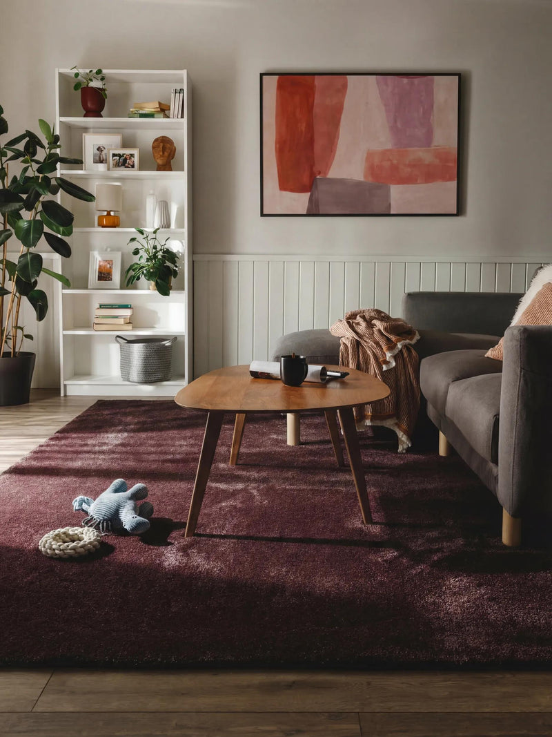 Waschbarer Shaggy-Teppich Melvin Bordeaux