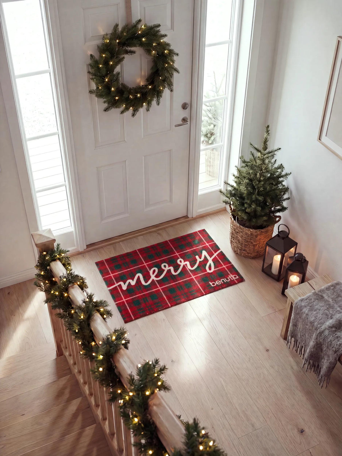 Christmas Doormat Merry Red