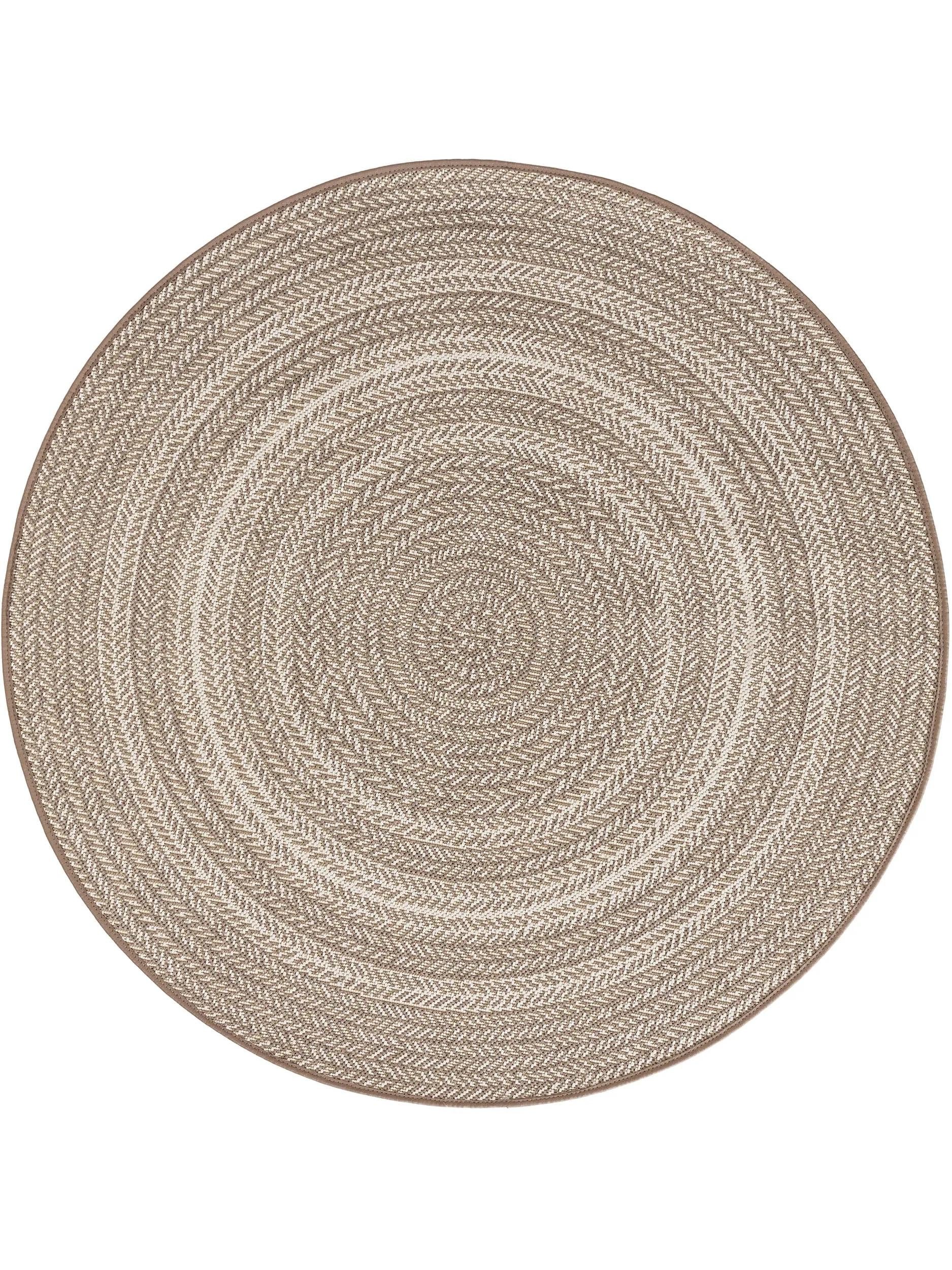 In- & Outdoor Round Rug Metro Cream/Taupe