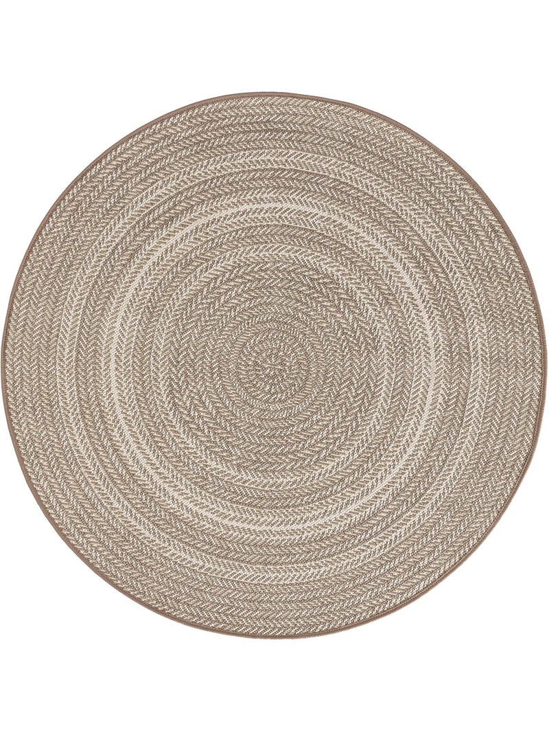 In- & Outdoor Round Rug Metro Cream/Taupe