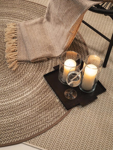 In- & Outdoor Round Rug Metro Cream/Taupe
