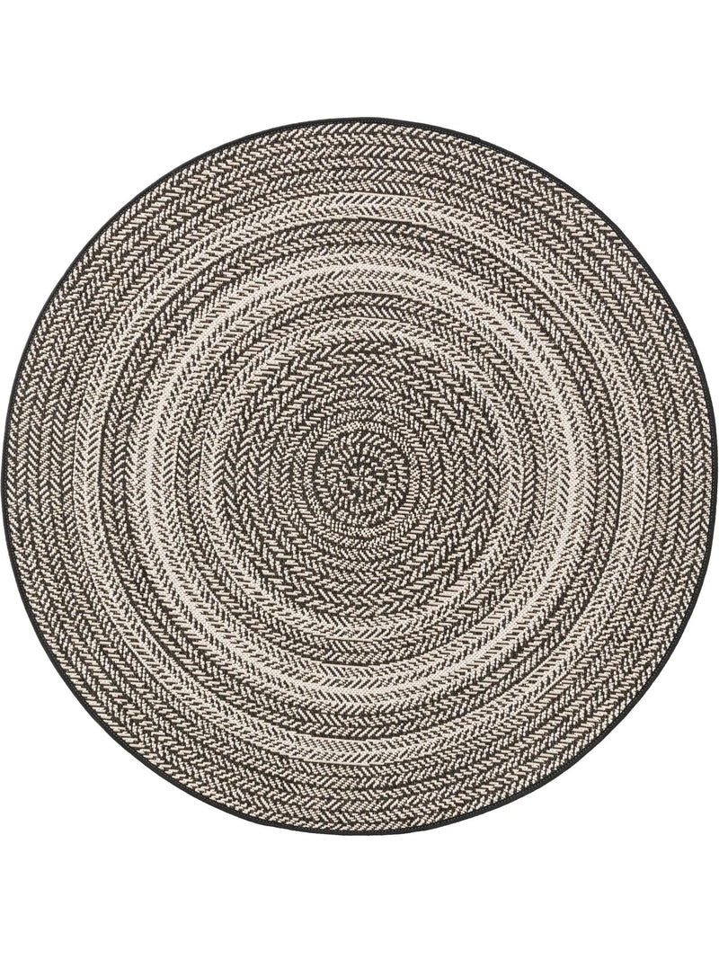 In- & Outdoor Round Rug Metro Black/White