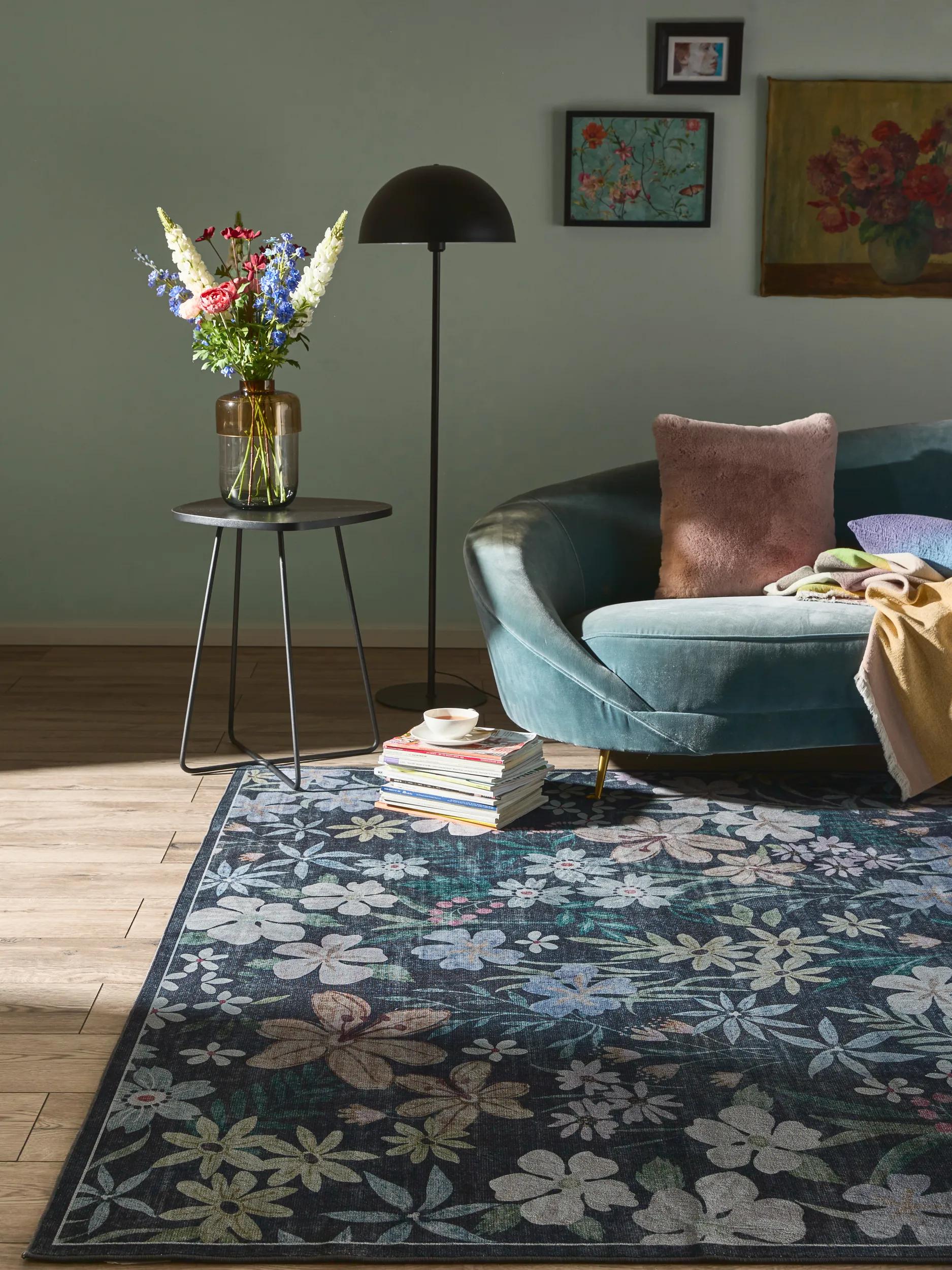 Alfombra lavable Milly multicolor/negro