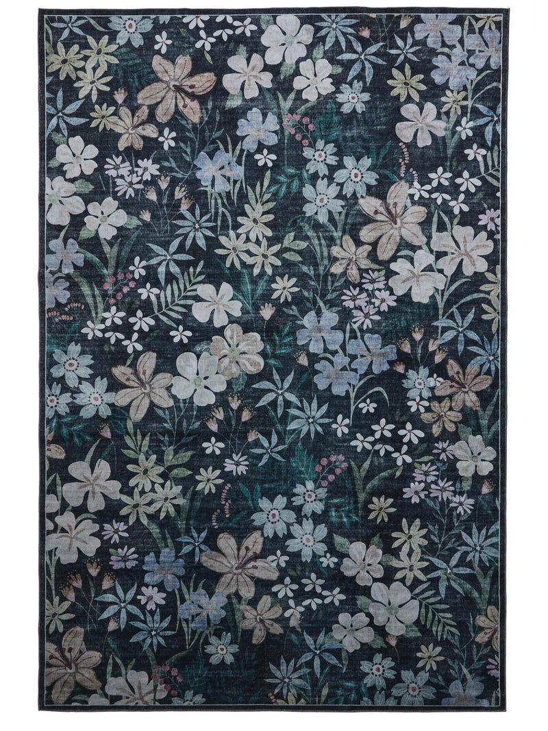 Alfombra lavable Milly multicolor/negro