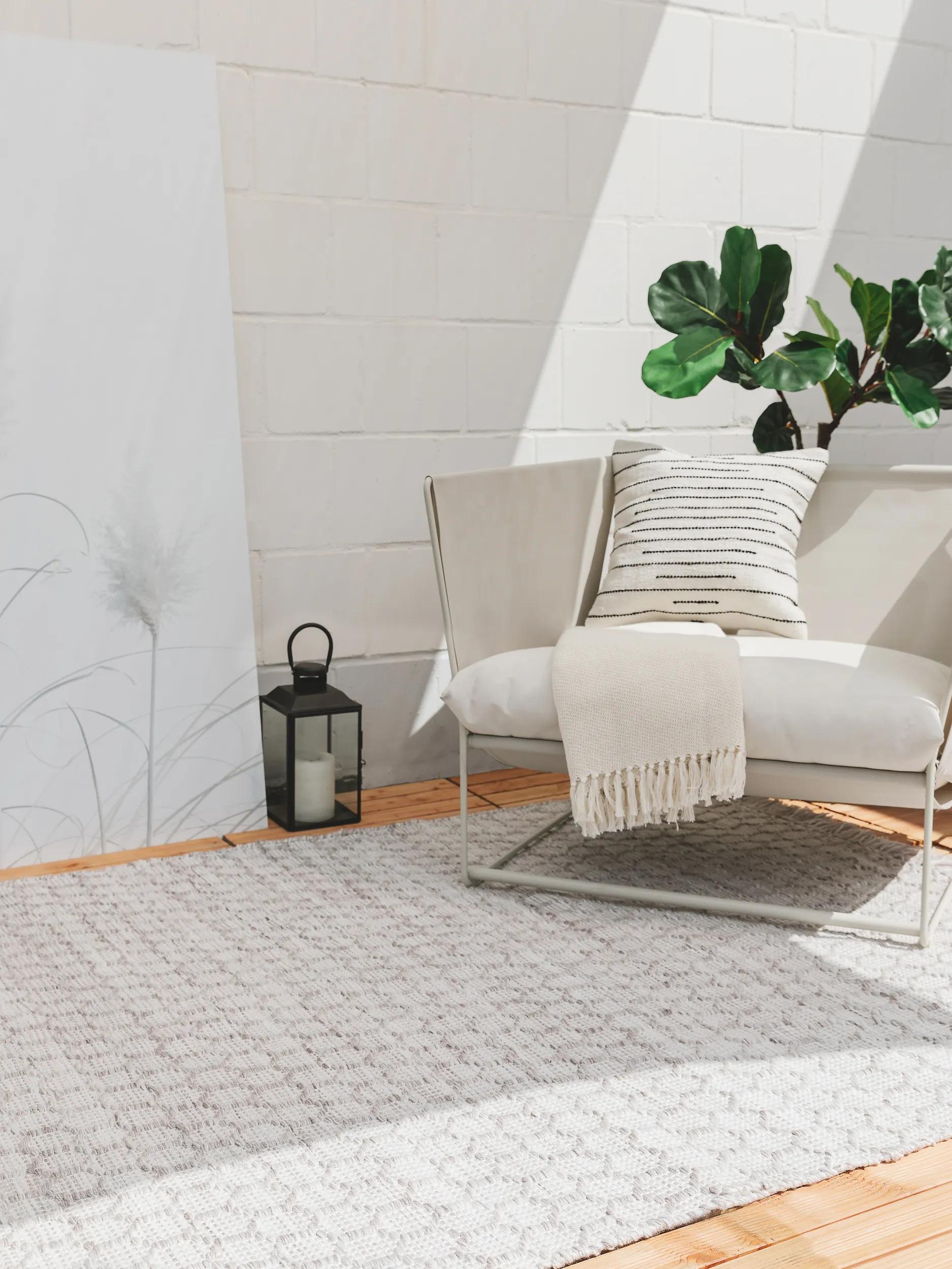 Rug made from recycled material Mimpi Light Grey