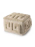 Handmade Wool Pouf Minos Cream