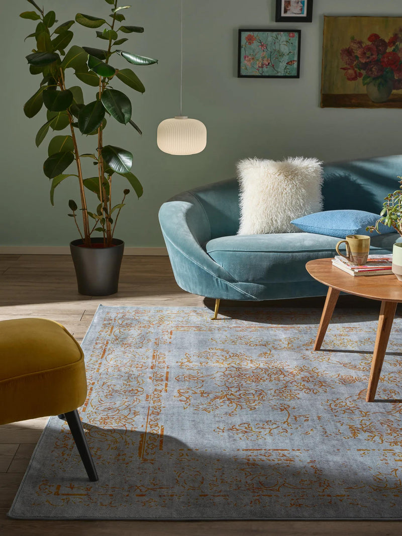 Washable Rug Miray Grey/Orange