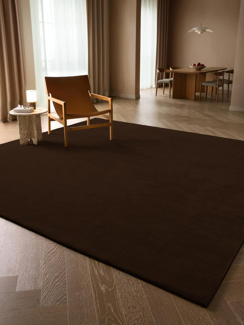 Wool Rug Mono Dark Brown