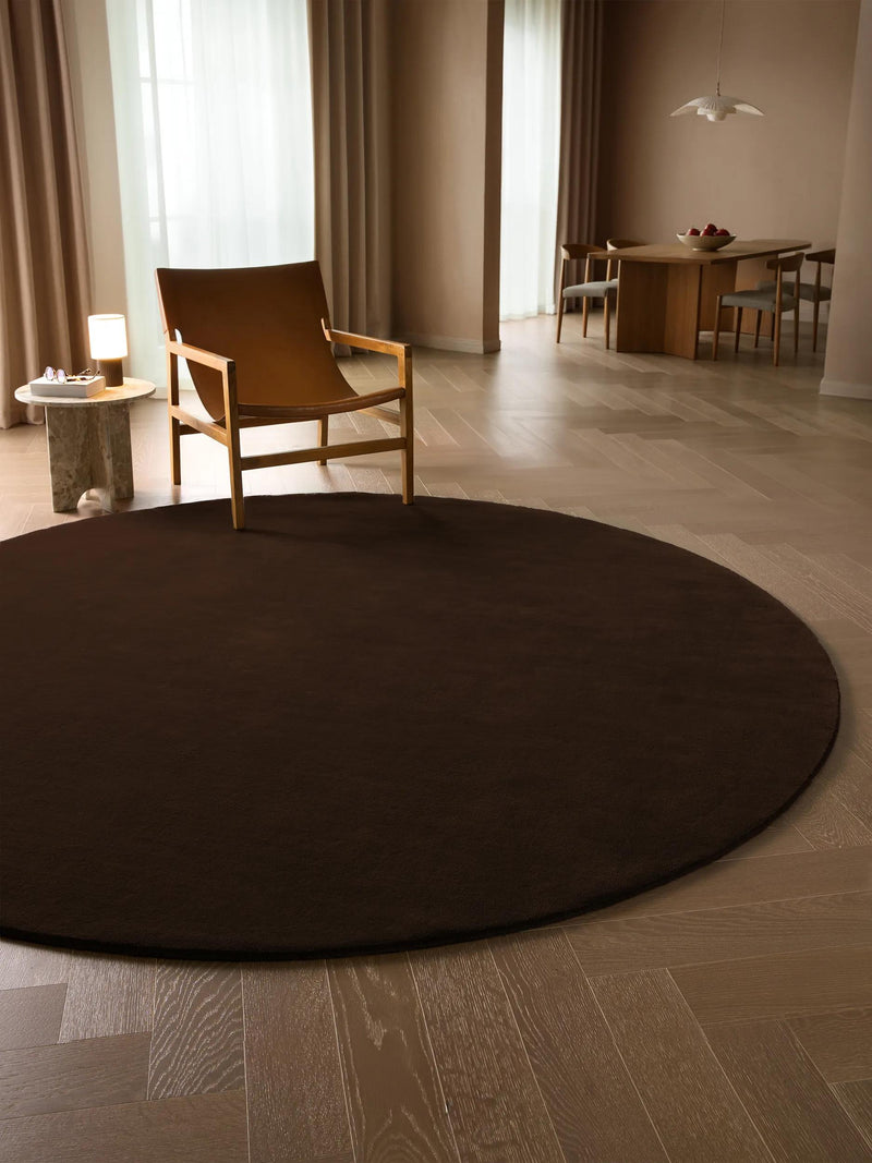 Wool Rug Mono Dark Brown