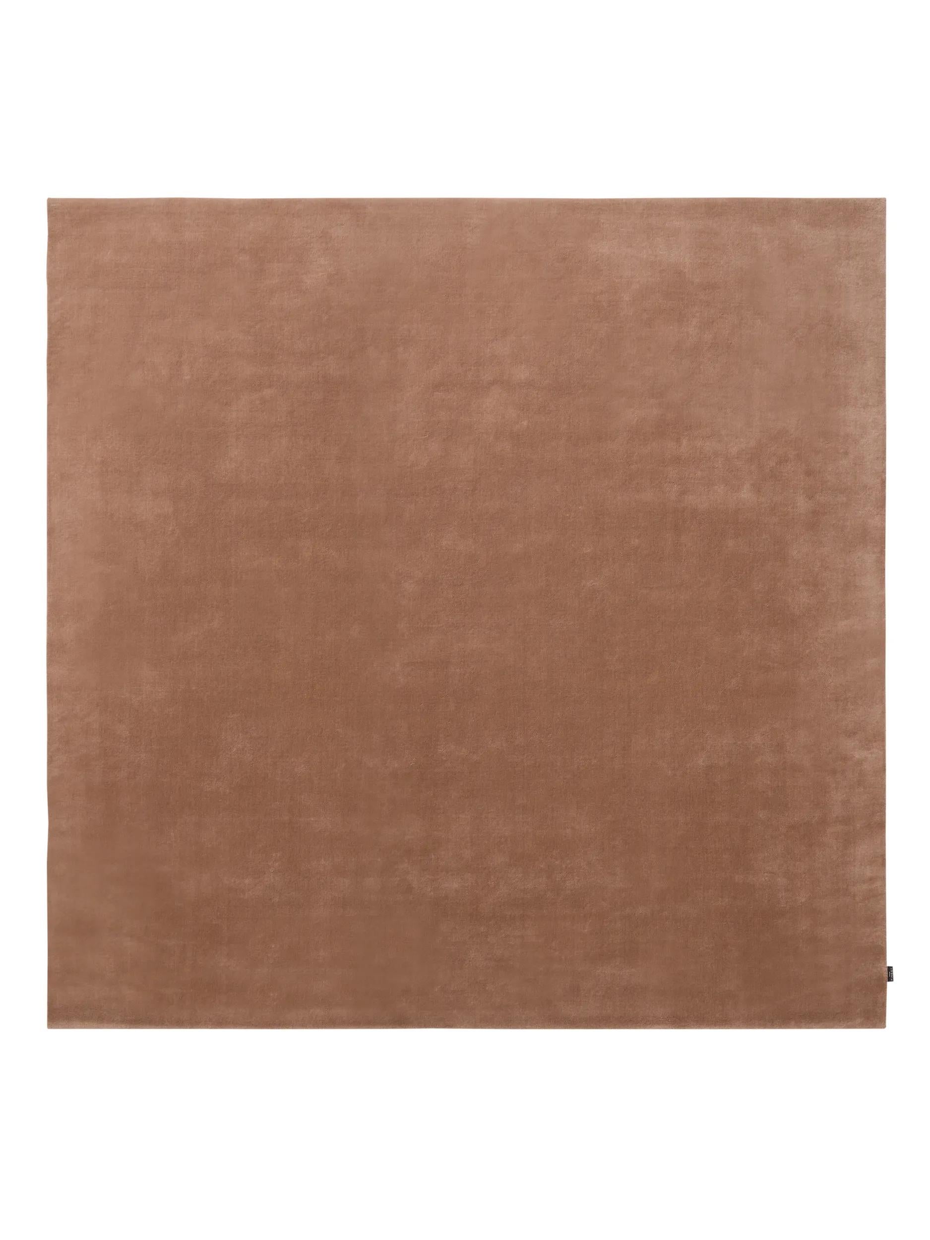 Wool Rug Mono Light Brown