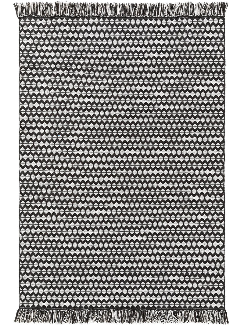 Rug made from recycled material Morty Black/White
