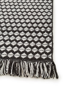 Tapis fabriqué à partir de matériau recyclé Morty Noir/Blanc