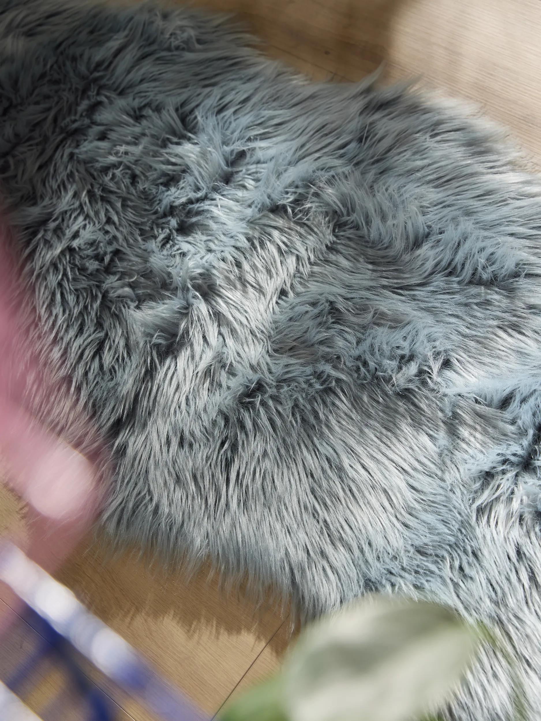 Alfombra peluda lavable Nanuk azul