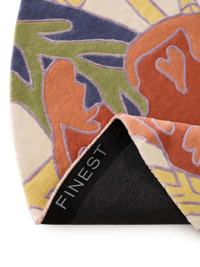 Round Wool Rug Narciso Multicolour/Purple