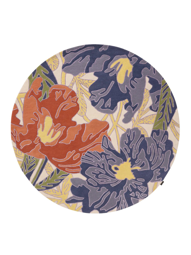 Round Wool Rug Narciso Multicolour/Purple