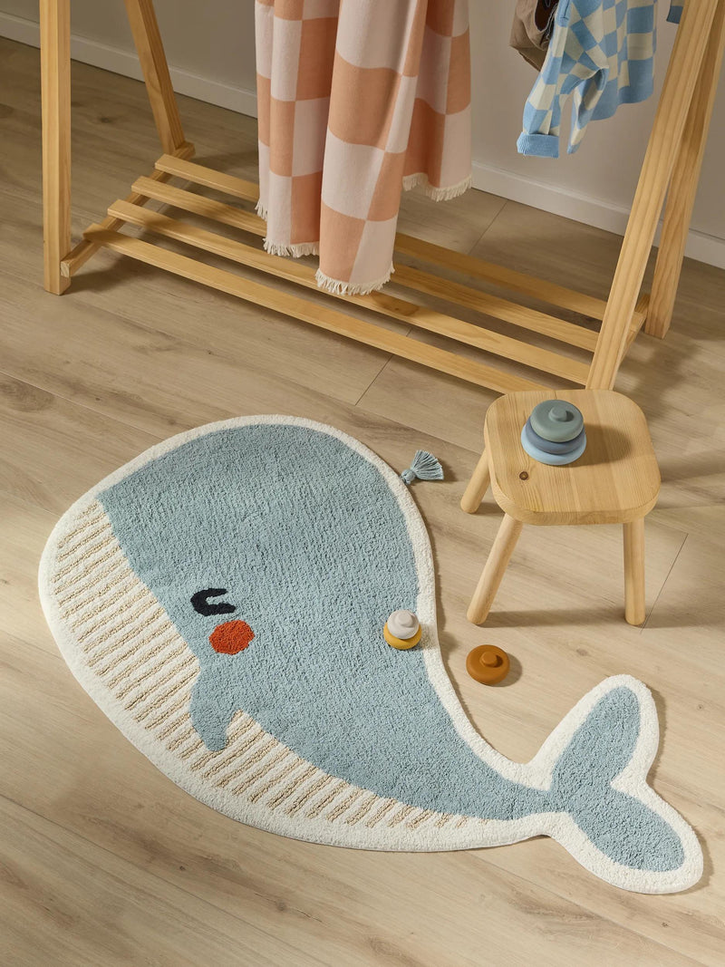 Washable Kids Rug Narius Light Blue