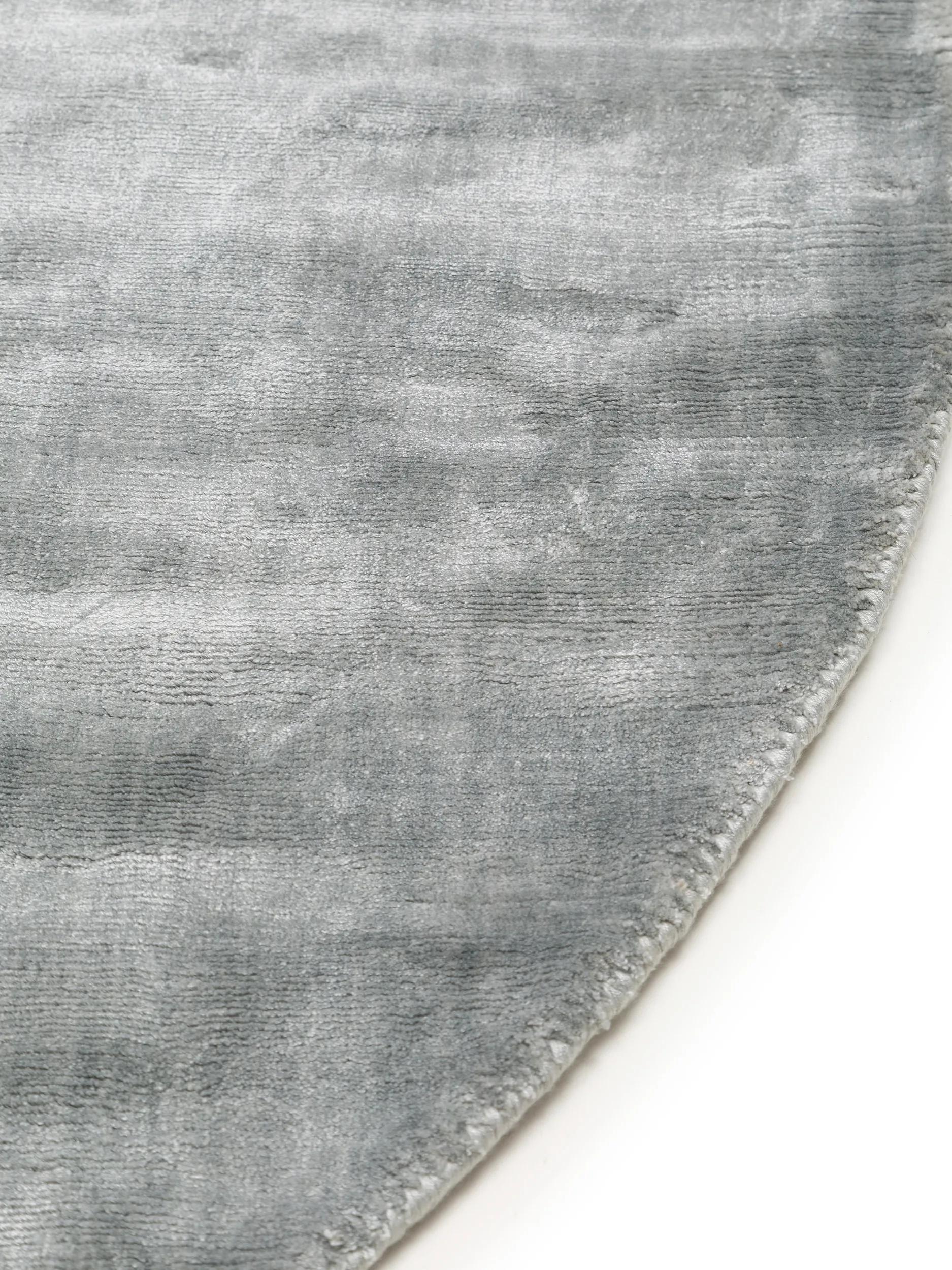 Viscose Rug Round Nela Light Blue