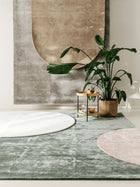 Viscose Rug Round Nela Ivory