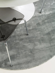Viscose Rug Round Nela Light Blue