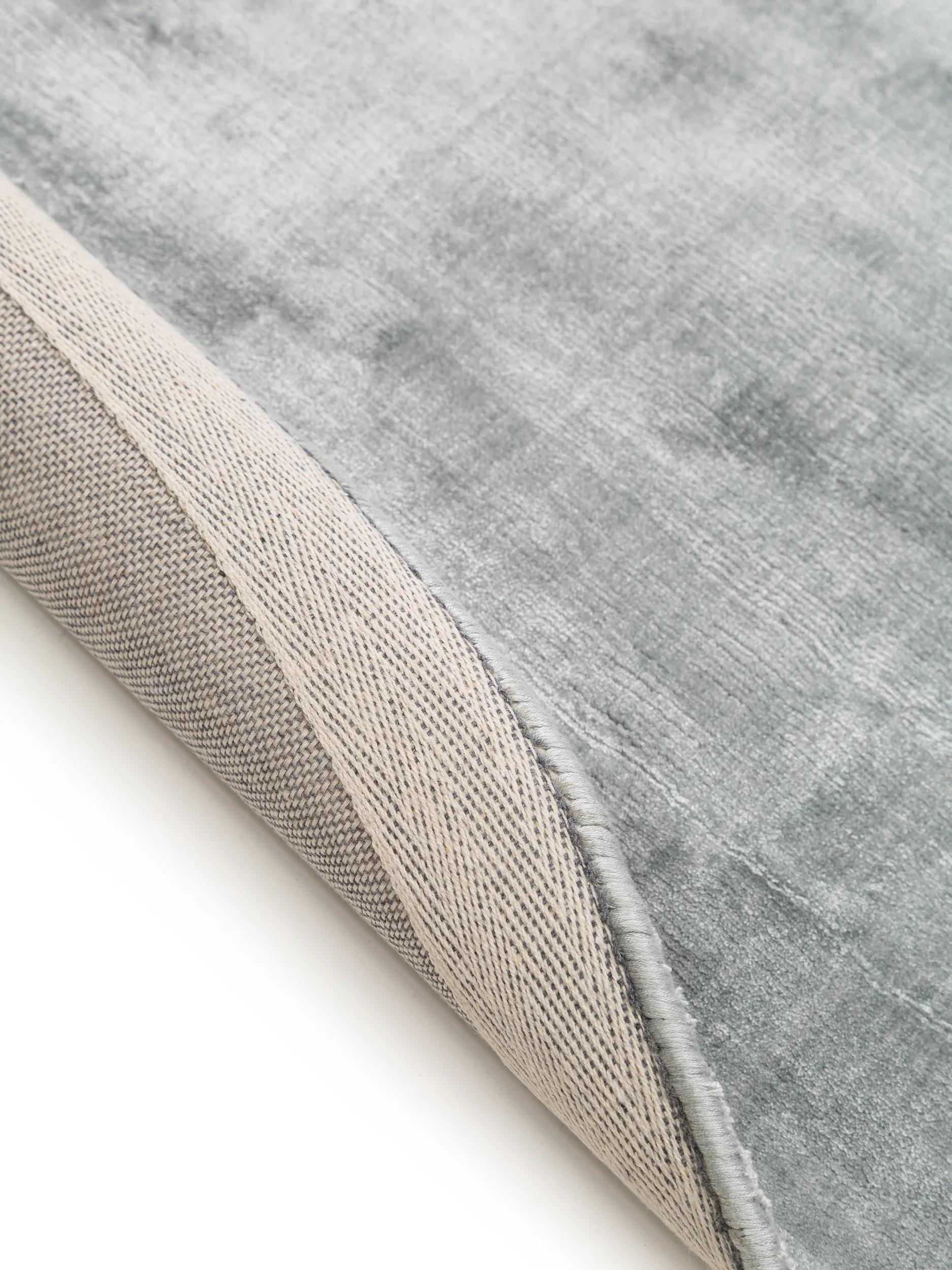 Viscose Rug Round Nela Light Blue
