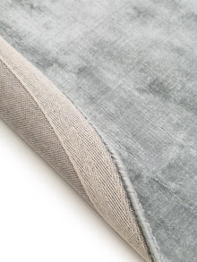 Viscose Rug Round Nela Light Blue