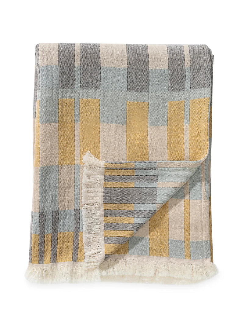 Cotton blanket Nico Multicolour/Yellow