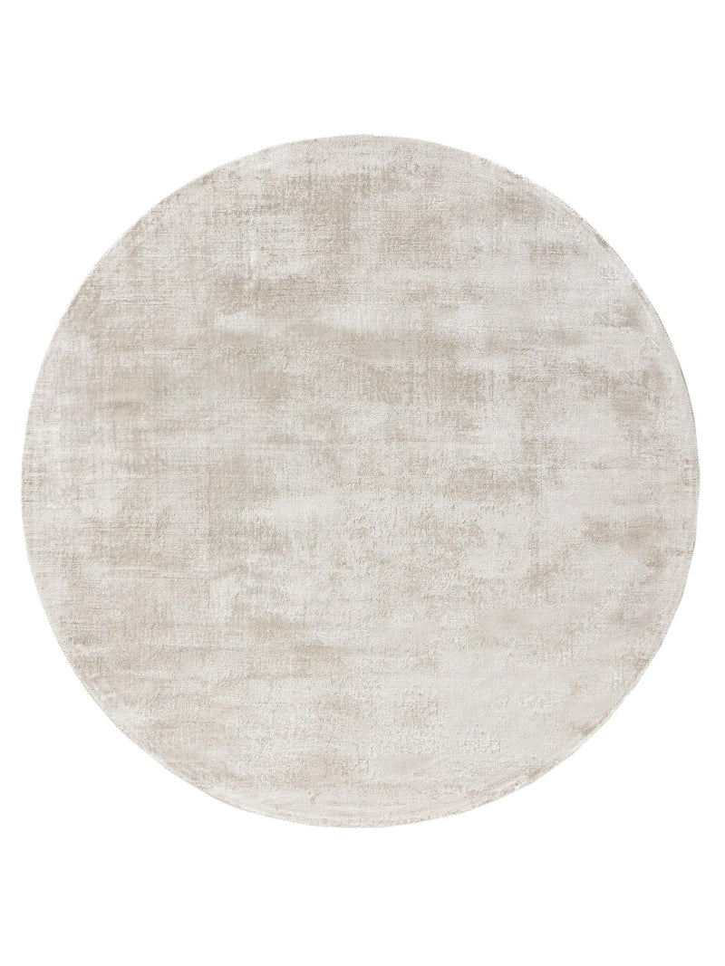 Viscose Rug Round Nova Light Grey