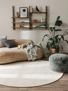 Tapis rond en viscose Nova crème
